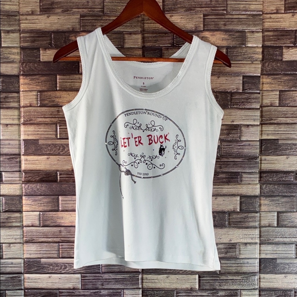 Pre Owned Small Women’s Pendleton White 'Let 'Er Buck' Tank Top